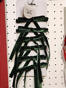 KIT 6 LAÇOS DESMAIADO VERDE VELUDO 12,5X24CM - PRÉ VENDA 2026