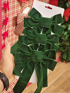 KIT 3 LAÇOS DESMAIADO VERDE VELUDO 16X24CM - PRÉ VENDA 2026