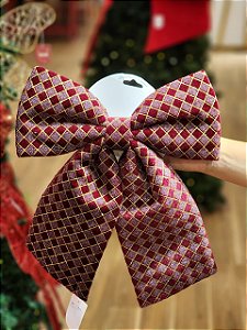 LAÇO CHECKER BORDO E VERMELHO 28X34CM - PRÉ VENDA 2026