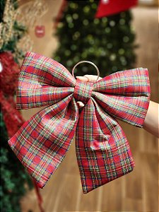 LAÇO XADREZ VERMELHO E VERDE 34CM - PRÉ VENDA 2026