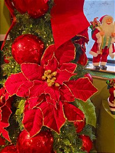 FLOR BICO DE PAPAGAIO GIGANTE VELUDO VERMELHO 75CM - PRÉ VENDA 2026