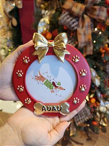 PORTA RETRATO PET AUAU EM RESINA 14X15CM - PRÉ VENDA 2026