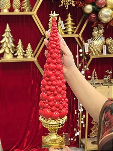 ÁRVORE COM BOLAS VERMELHA EM RESINA 45CM - PRÉ VENDA 2026