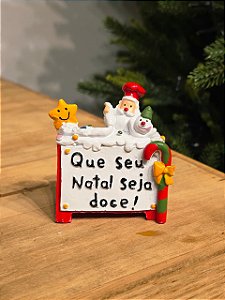 MINI PLACA NATAL DOCE EM RESINA 9CM