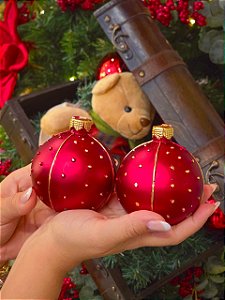 VELA EM FORMATO DE BOLA VERMELHA 8,2CM COM 2 UNIDS - PRÉ VENDA 2026