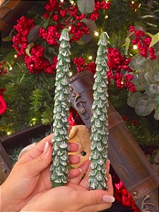 VELA COM TEXTURA VERDE 18,7CM KIT COM 2 UNIDS - PRÉ VENDA 2026