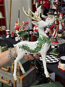 RENA EM PÉ BRANCA COM FESTÃO DE BOLAS 31,3CM - PRÉ VENDA 2026