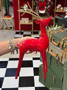 RENA EM PÉ VERMELHA 37CM - PRÉ VENDA 2026