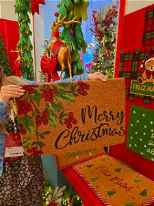 CAPACHO DE FIBRA MERRY CHRISTMAS 60X40CM - PRÉ VENDA 2026