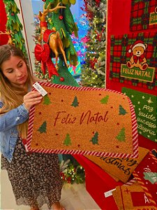 CAPACHO DE FIBRA FELIZ NATAL 60X40CM - PRÉ VENDA 2026