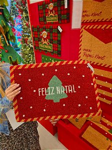 CAPACHO DE FIBRA CARTA FELIZ NATAL 55X25CM - PRÉ VENDA 2026