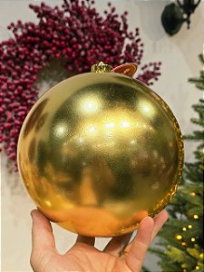 BOLA TRADICIONAL DOURADA BRILHANTE 20CM