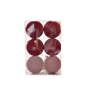 BOLA VELUDO BORDO RELEVO 8CM COM 6 UNIDADES - PRÉ VENDA 2026