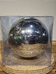 BOLA TRADICIONAL PRATA BRILHANTE 20CM - PRÉ VENDA 2026