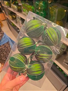 BOLA VERDE COM VELUDO 8CM COM 6 UNIDADES - PRÉ VENDA 2026