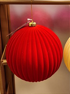BOLA VERMELHA VELUDO FLOCADA GOMO 20CM - PRÉ VENDA 2026