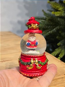 GLOBO DE NEVE VERMELHO COM PAPAI NOEL