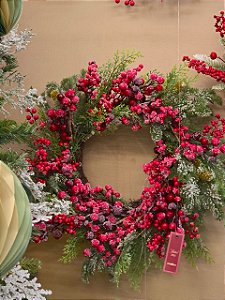 GUIRLANDA COM BERRYS NEVADO 55CM - PRÉ VENDA 2026