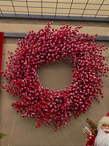 GUIRLANDA COM BERRYS FLOCADO 75CM - PRÉ VENDA 2026