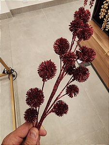 GALHO DENTE DE LEÃO VERMELHO COM GLITTER 52CM - PRÉ VENDA 2026