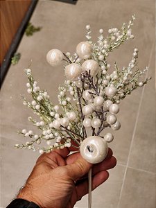 GALHO DECORATIVO BERRY PEROLADO 35CM - PRÉ VENDA 2026
