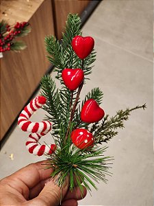 GALHO DECORATIVO BERRY CORAÇÃO 32CM - PRÉ VENDA 2026