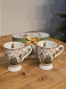 DUPLA DE CANECA QUEBRA NOZES 300ML 11CM COM CAIXA DE PRESENTE