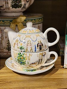 BULE DE CHÁ E XÍCARA QUEBRA NOZES COM CAIXA DE PRESENTE - PRÉ VENDA 2026