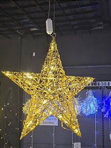 ESTRELA DE LED ARAMADA 40CM 30 LEDS WARM BIVOLT - PRÉ VENDA 2026