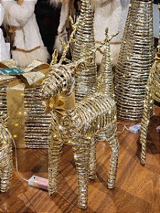 RENA ARAMADA DOURADA COM LED WARM 50CM - PRÉ VENDA 2026