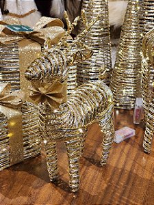 RENA ARAMADA DOURADA COM LED WARM 40CM - PRÉ VENDA 2026