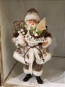 PAPAI NOEL MARROM COM TRENO 38CM - PRÉ VENDA 2026