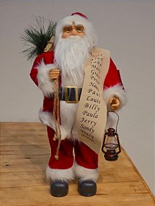 PAPAI NOEL VERMELHO COM CÍLIOS 45CM
