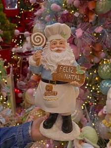 PAPAI NOEL COZINHEIRO EM RESINA CANDY 31CM - PRÉ VENDA 2026