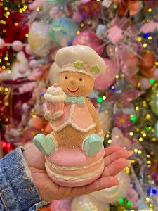 BONECO GINGERBREAD EM RESINA CANDY 15CM - PRÉ VENDA 2026