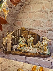 PRESÉPIO DE LUXO LINHA SACRA VERDE E DOURADO - PRÉ VENDA 2026