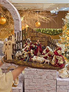 PRESÉPIO DE LUXO LINHA SACRA VERMELHO E VERDE - PRÉ VENDA 2026