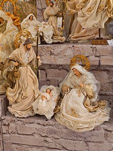 SAGRADA FAMÍLIA LUXO LINHA SACRA NUDE E DOURADO 45CM - PRÉ VENDA 2026