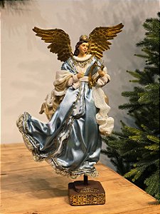 ANJO LUXO LINHA SACRA AZUL 30CM