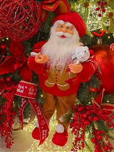 PAPAI NOEL EM PÉ COM SUETER DE GINGERBREAD 45CM - PRÉ VENDA 2026