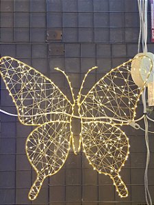 BORBOLETA ARAMADA FIO DE FADA WARM COM STROBO 50CM BIVOLT - PRÉ VENDA 2026