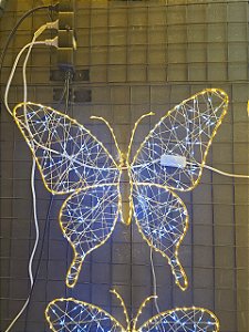 BORBOLETA ARAMADA FIO DE FADA WARM COM BRANCO FRIO STROBO 40CM BIVOLT - PRÉ VENDA 2026