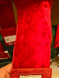 FITA ARAMADA VELUDO VERMELHO 10CM - PRÉ VENDA 2026