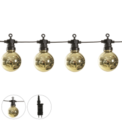 PISCA CORDÃO 10 BOLAS DE LED WARM COM EMENDA BIVOLT 5 METROS - PRÉ VENDA 2026