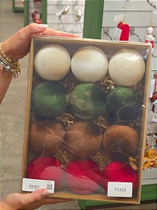 KIT BOLAS VELUDO COLOR 8CM COM 12 UNIDADES - PRÉ VENDA 2026