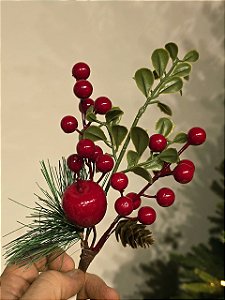 GALHO DECORATIVO COM BERRY 23CM