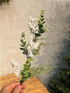 GALHO DECORATIVO EUCALIPTO NEVADO 60CM