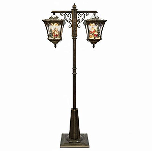 POSTE DUPLO BRONZE COM LUZ, SOM E MOVIMENTOS 1,85CM BIVOLT - PRÉ VENDA 2026