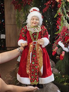 MAMÃE NOEL EM PÉ VERDE E VERMELHA 60CM - PRÉ VENDA 2026