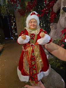 MAMÃE NOEL EM PÉ VERDE E VERMELHA 45CM - PRÉ VENDA 2026